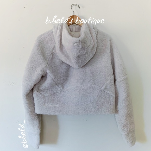 lululemon Scuba Oversized Half-Zip Fleece Hoodie in White Opal Sz XS/S Rare NWT - Picture 7 of 16